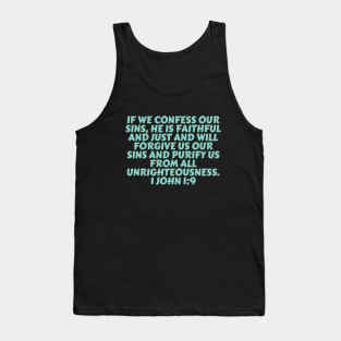 Bible Verse 1 John 1:9 Tank Top